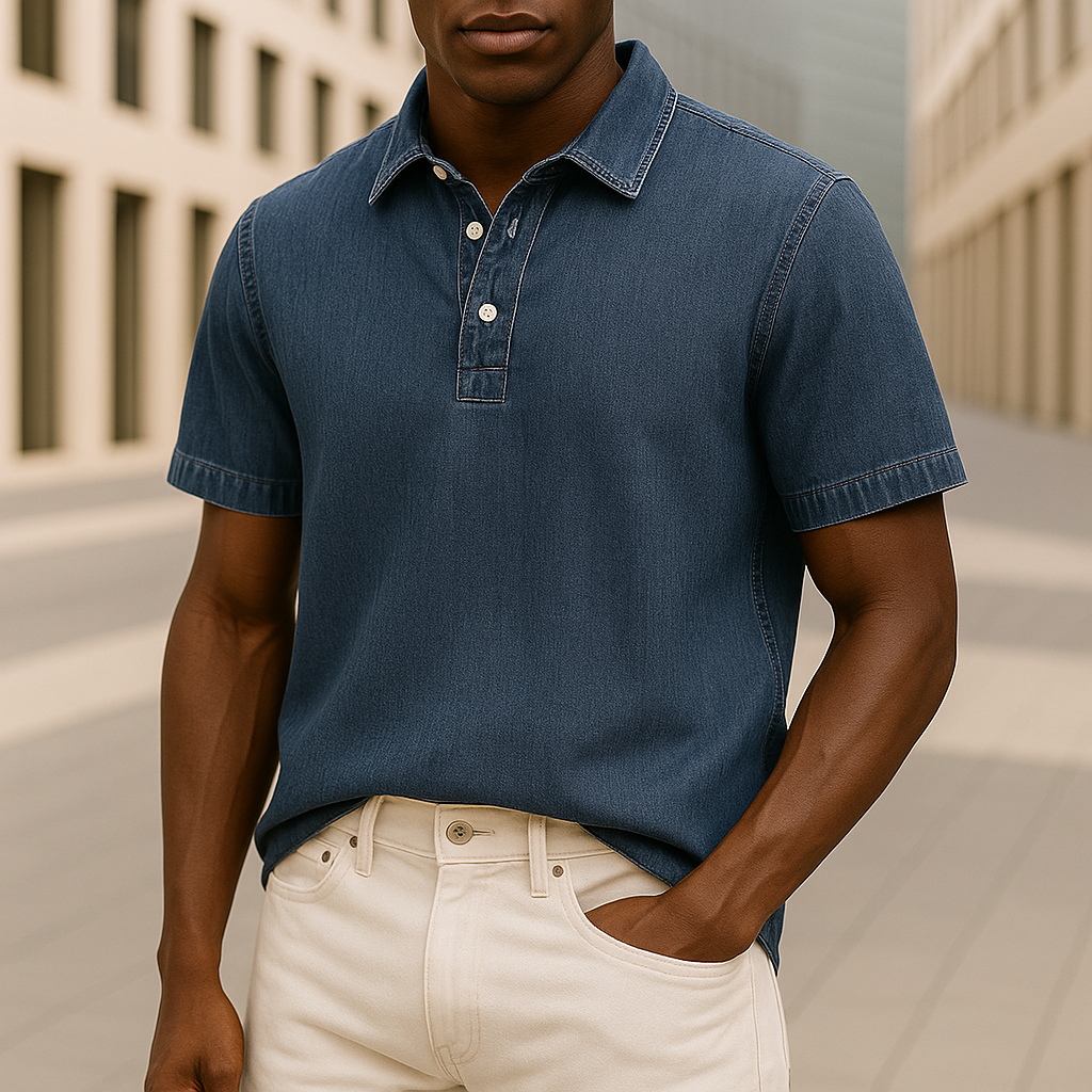 Hudson Camisa Polo de Denim