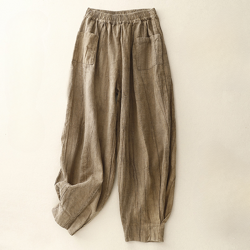 Emilija – Pantalones de lino amplios