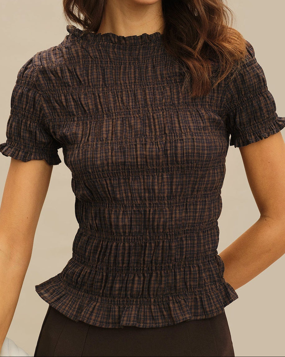 Kavos Plaid Wrinkled Shirt