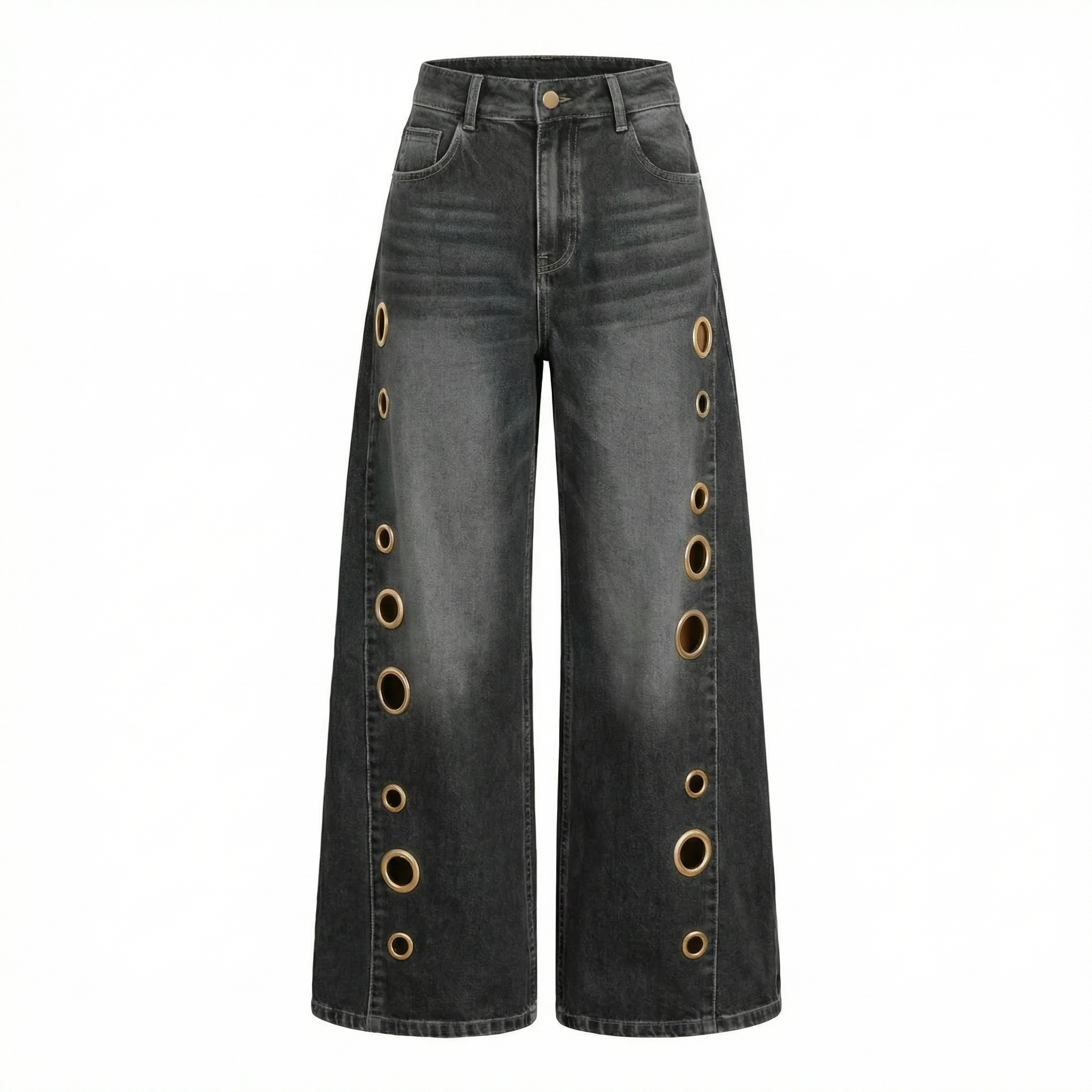 Sima - Jeans con Acabados Metálicos