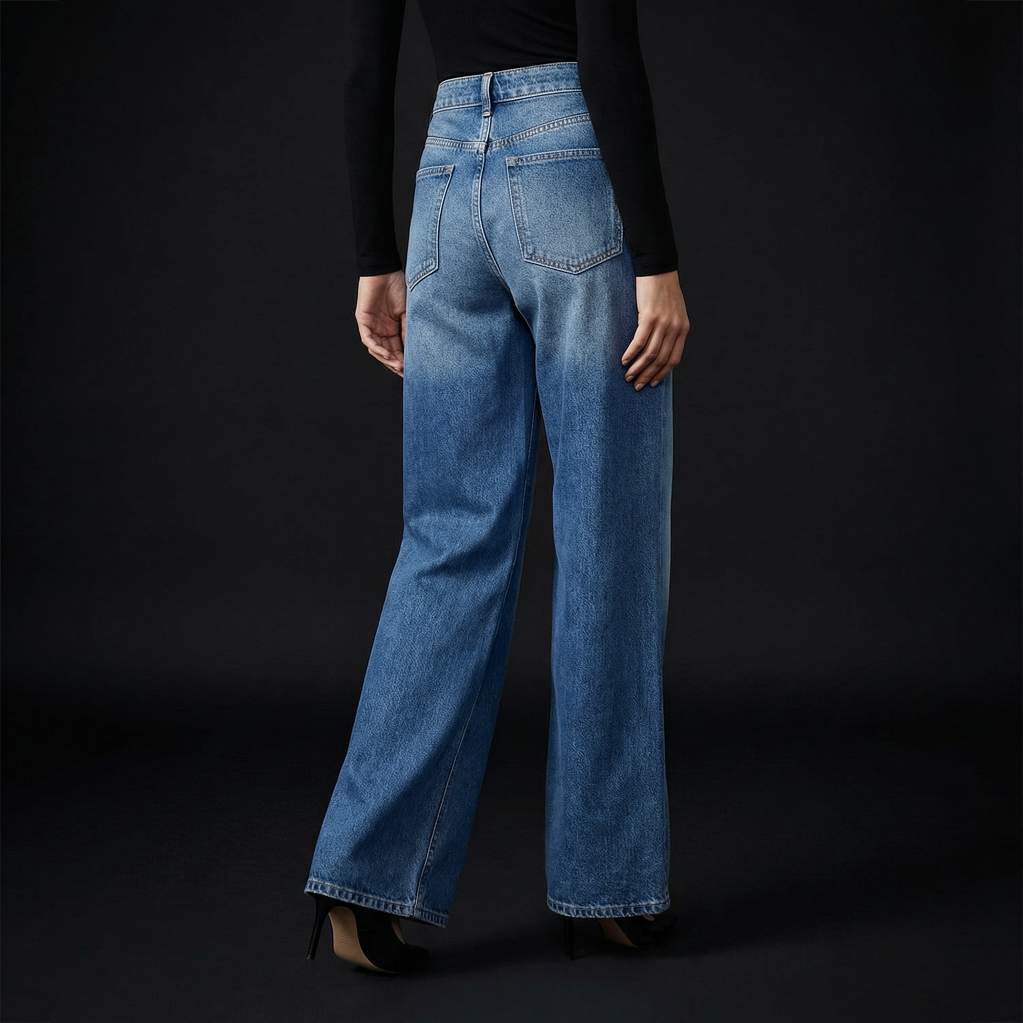 Sima - Jeans con Acabados Metálicos