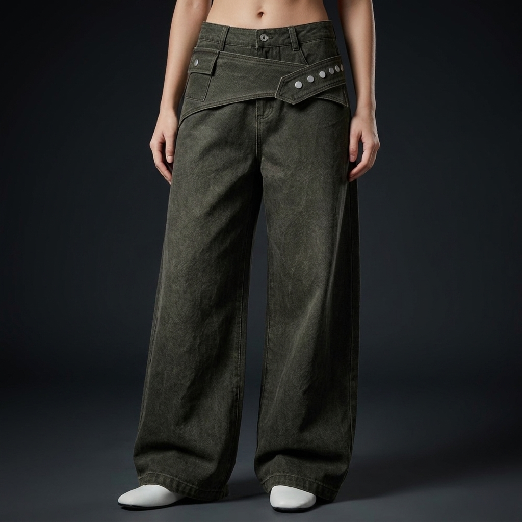 Rega - Pantalones Vaqueros de Corte Amplio