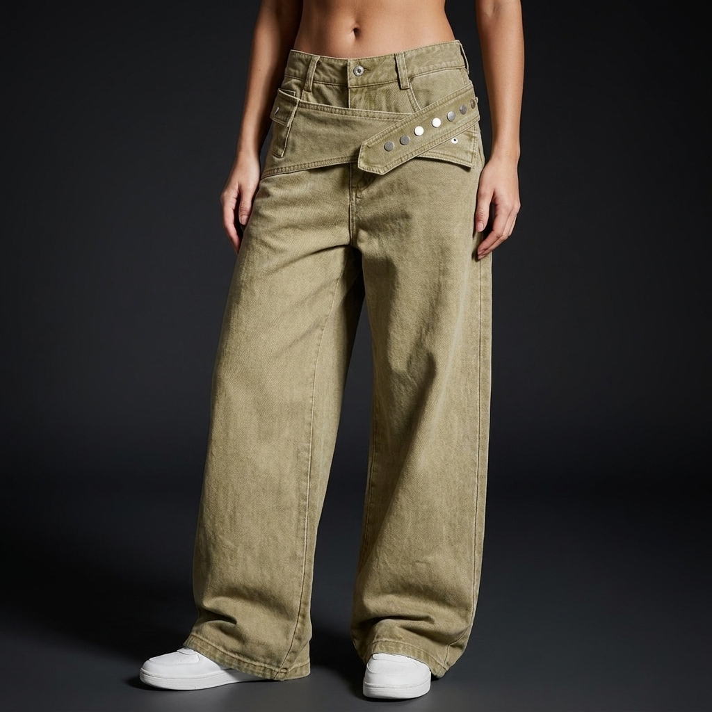 Rega - Pantalones Vaqueros de Corte Amplio