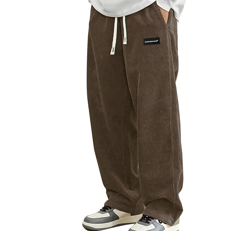 Daivis – Pantalones de terciopelo de ajuste relajado