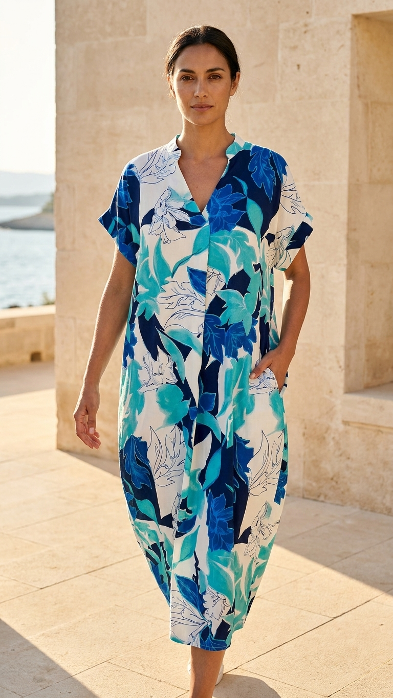 Roma – Vestido de corte relajado con estampado