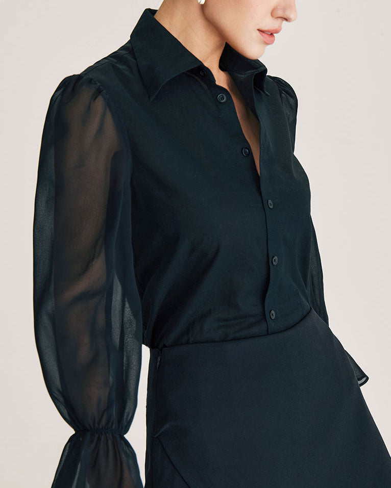 Noéline – Blusa de mangas transparentes