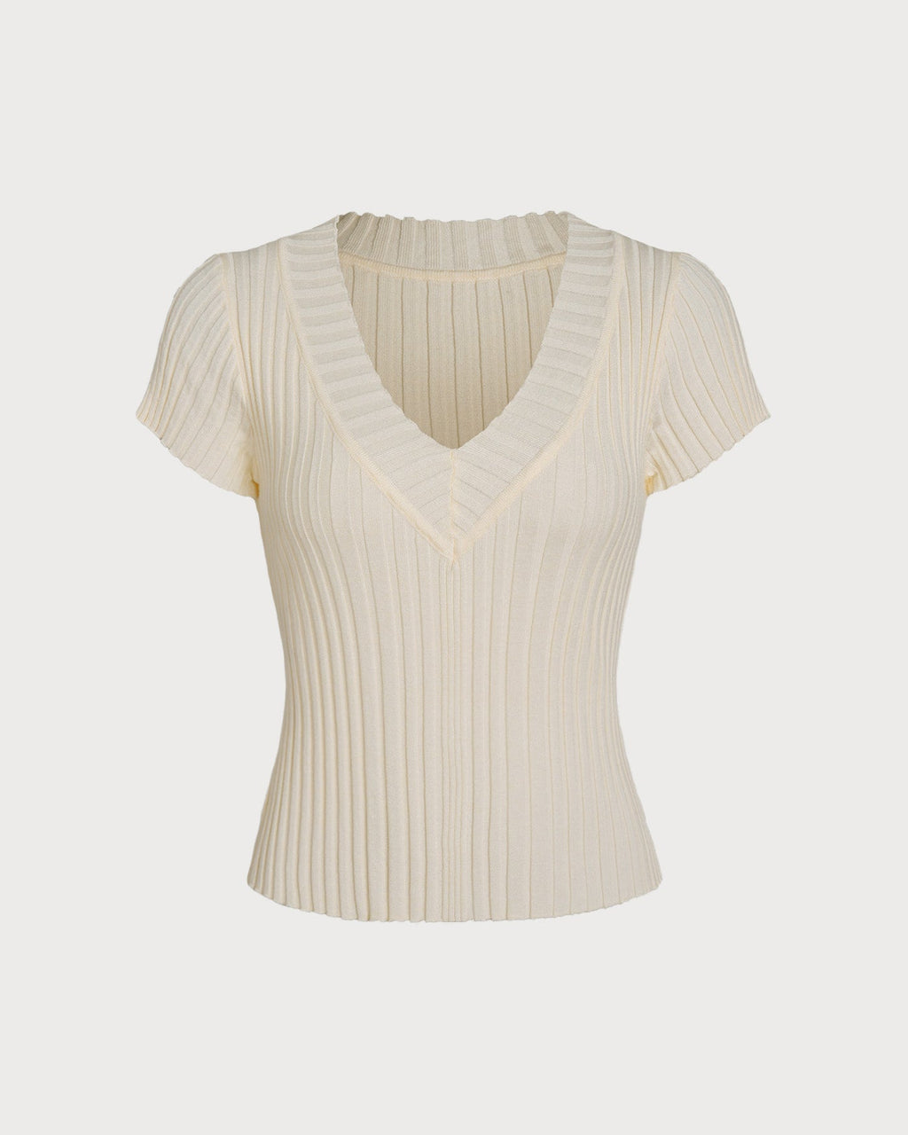Camisa de V con textura en tono durazno