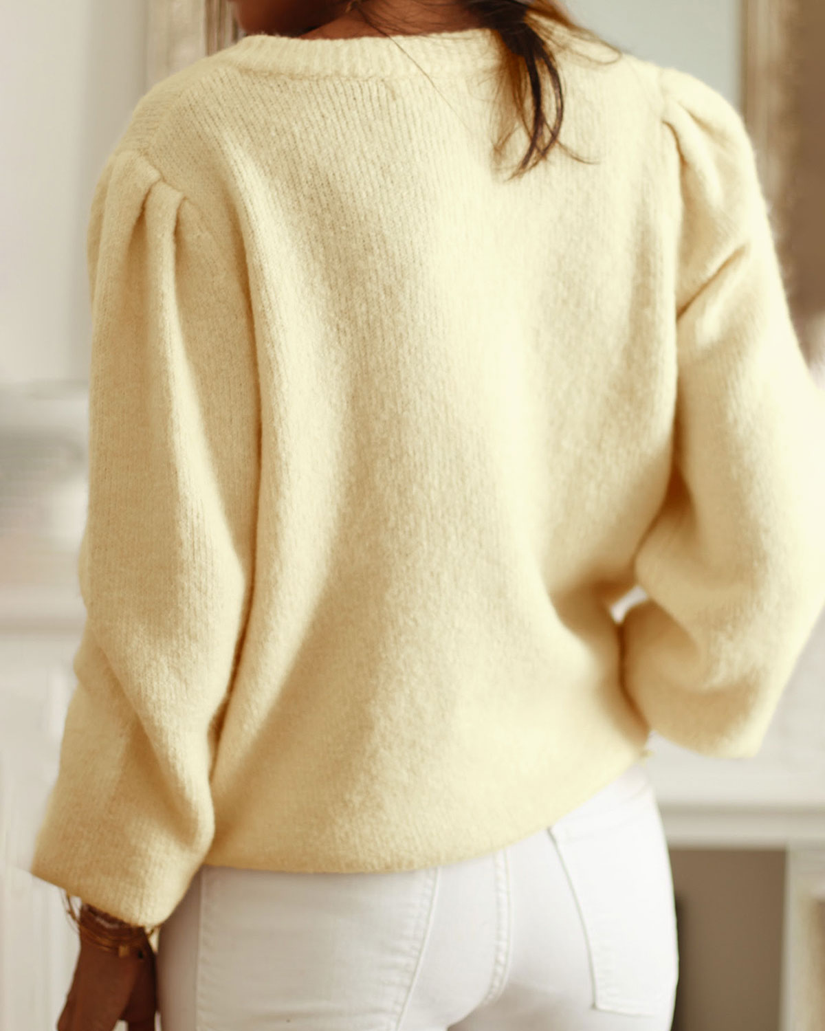 Aurélie – Cárdigan de punto con cuello circular