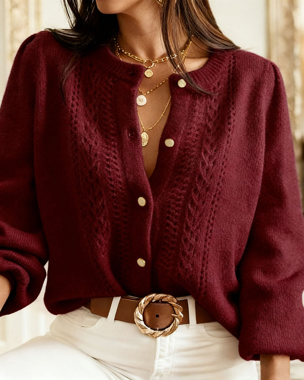 Vivienne – Suéter Casual Burdeos