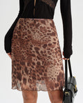 Falda corta elástica con diseño de leopardo