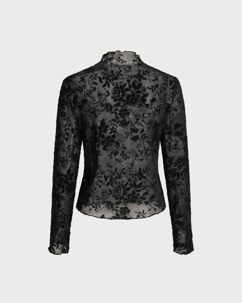 Translucent Black Floral T-Shirt