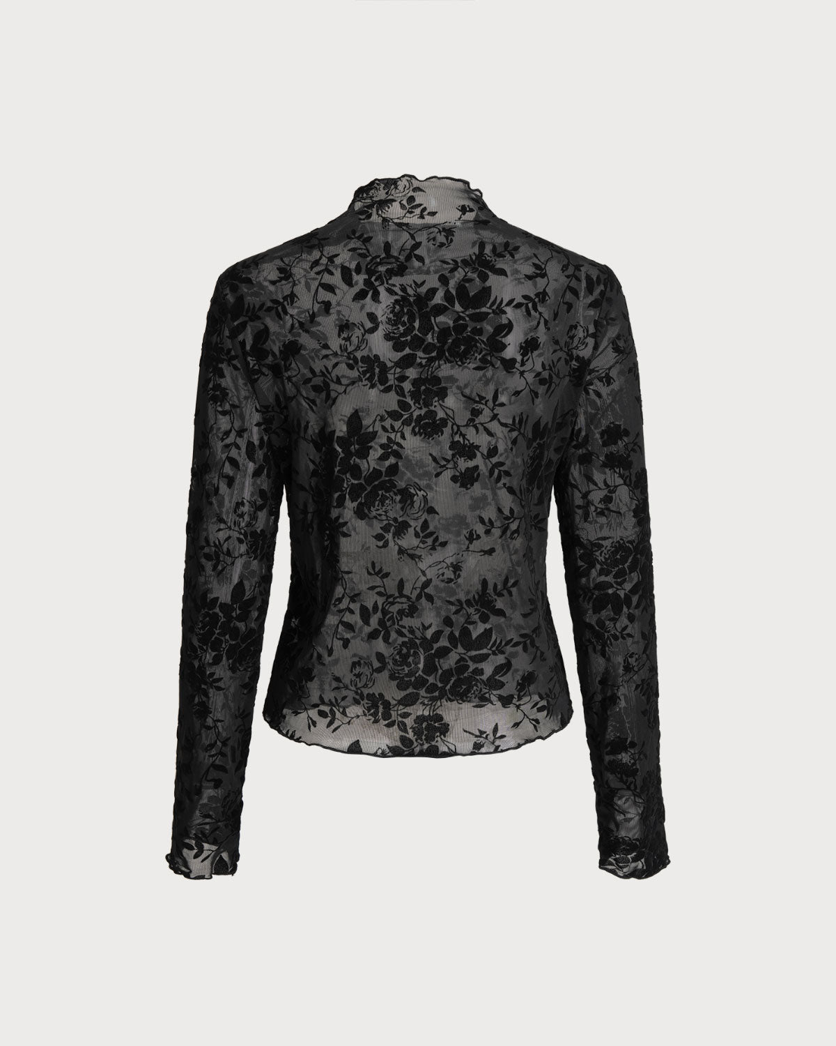 Translucent Black Floral T-Shirt