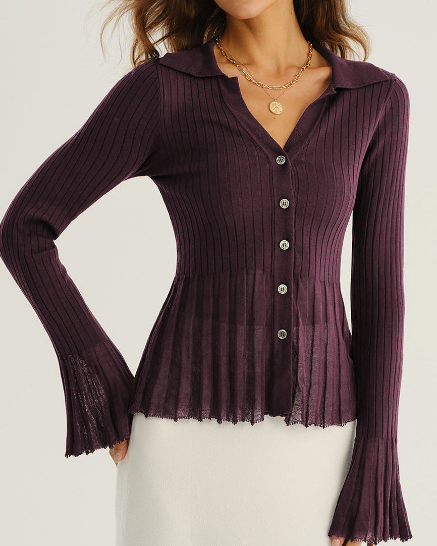 Violeta – Cárdigan de Punto con Botones Elegantes