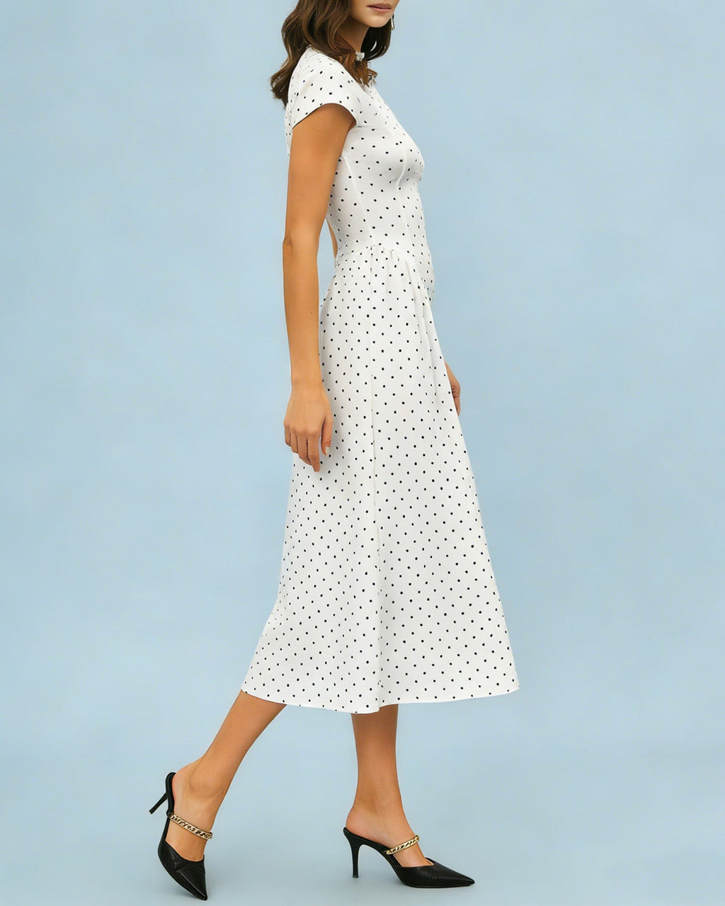 Vestido Largo con Lunares - Pez Blanco