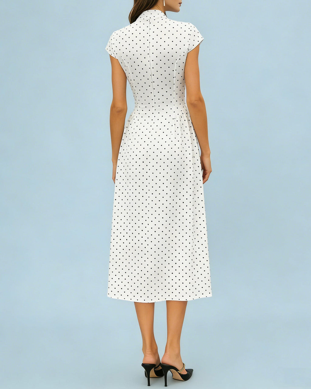 Vestido Largo con Lunares - Pez Blanco