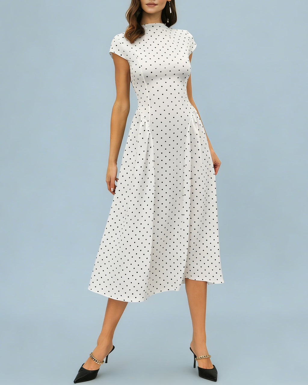 Vestido Largo con Lunares - Pez Blanco