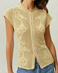Elise – Camisetas con escote y detalles de botones
