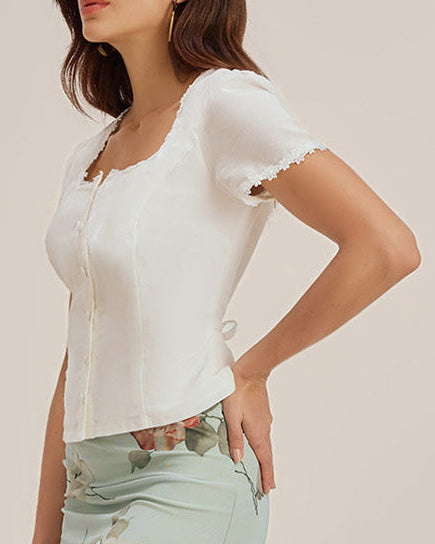 Aveline – Blusa con escote cuadrado