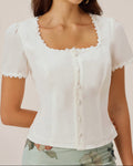 Aveline – Blusa con escote cuadrado