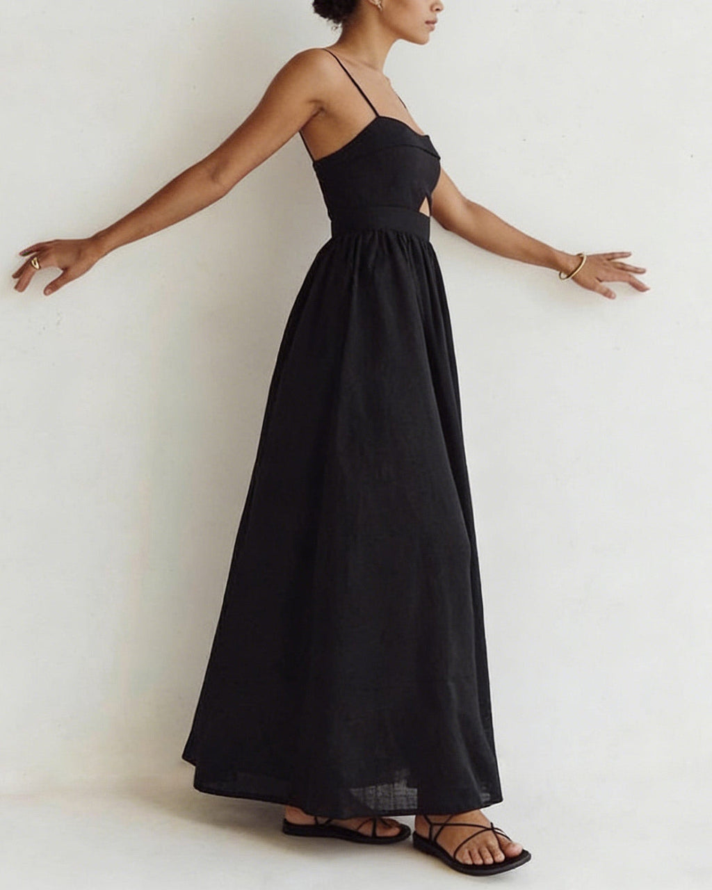 Maxi Vestido Negro con Escote