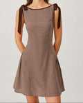 Viltė – Vestido corto de cuadros con cintas