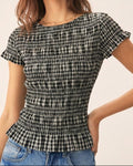 Camisa de cuadros con detalles de volantes