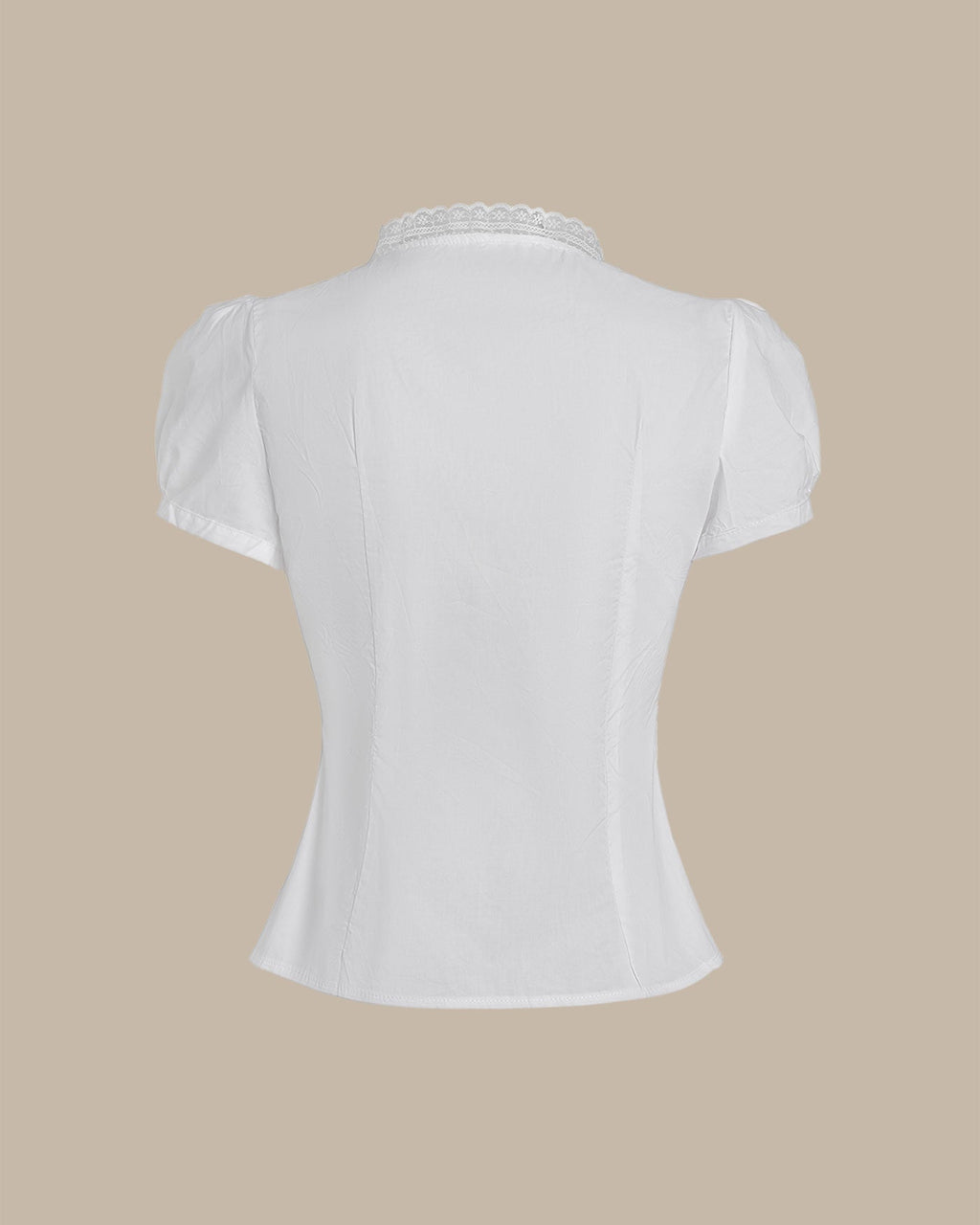 Blusa de escote en V con mangas abullonadas