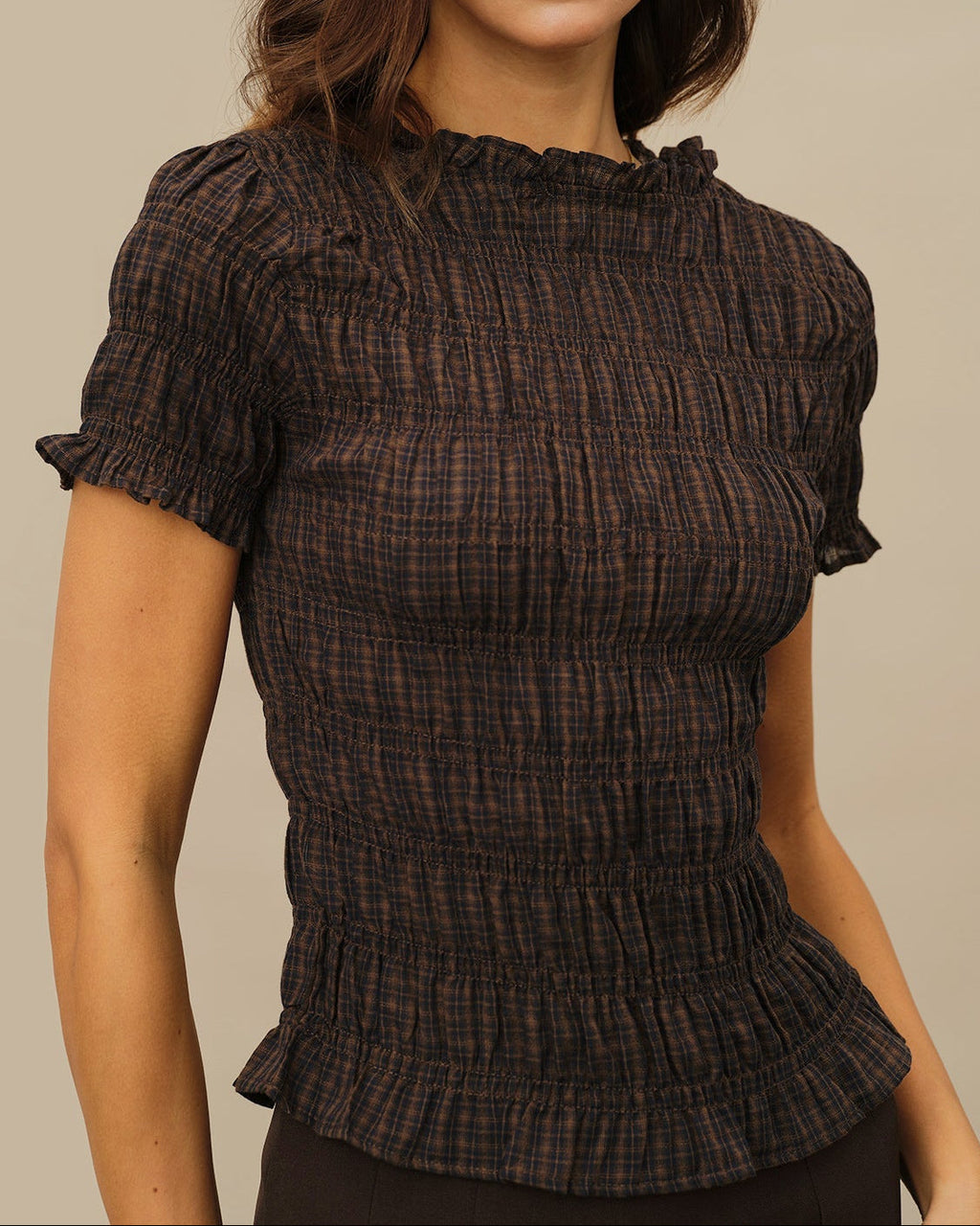 Kavos Plaid Wrinkled Shirt
