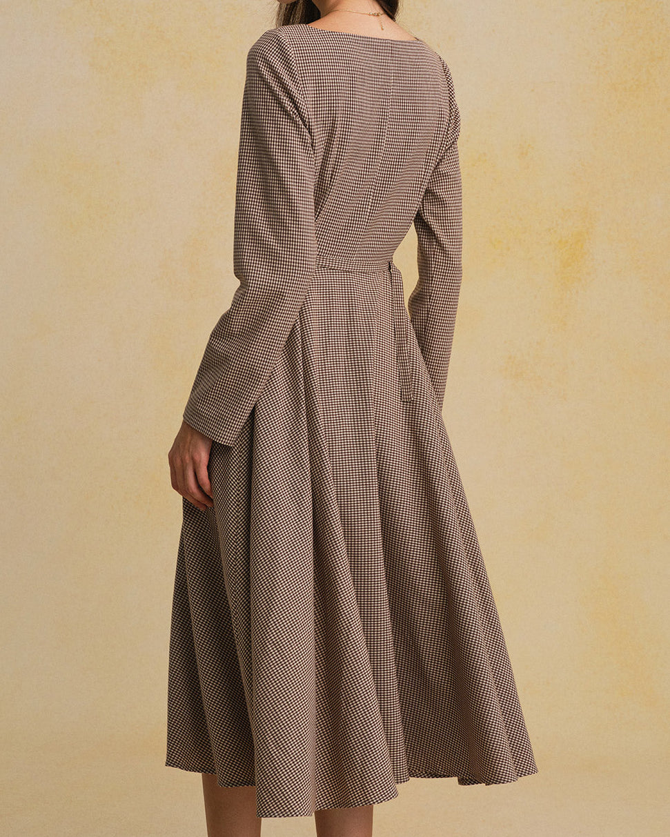 Kamila – Clásico Vestido Elegante de Cuadros