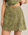 Mini Falda Jacquard Verde Brillante