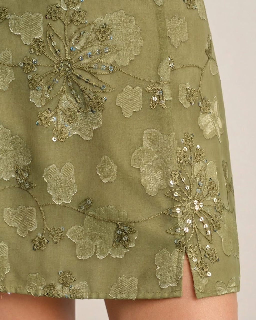 Mini Falda Jacquard Verde Brillante