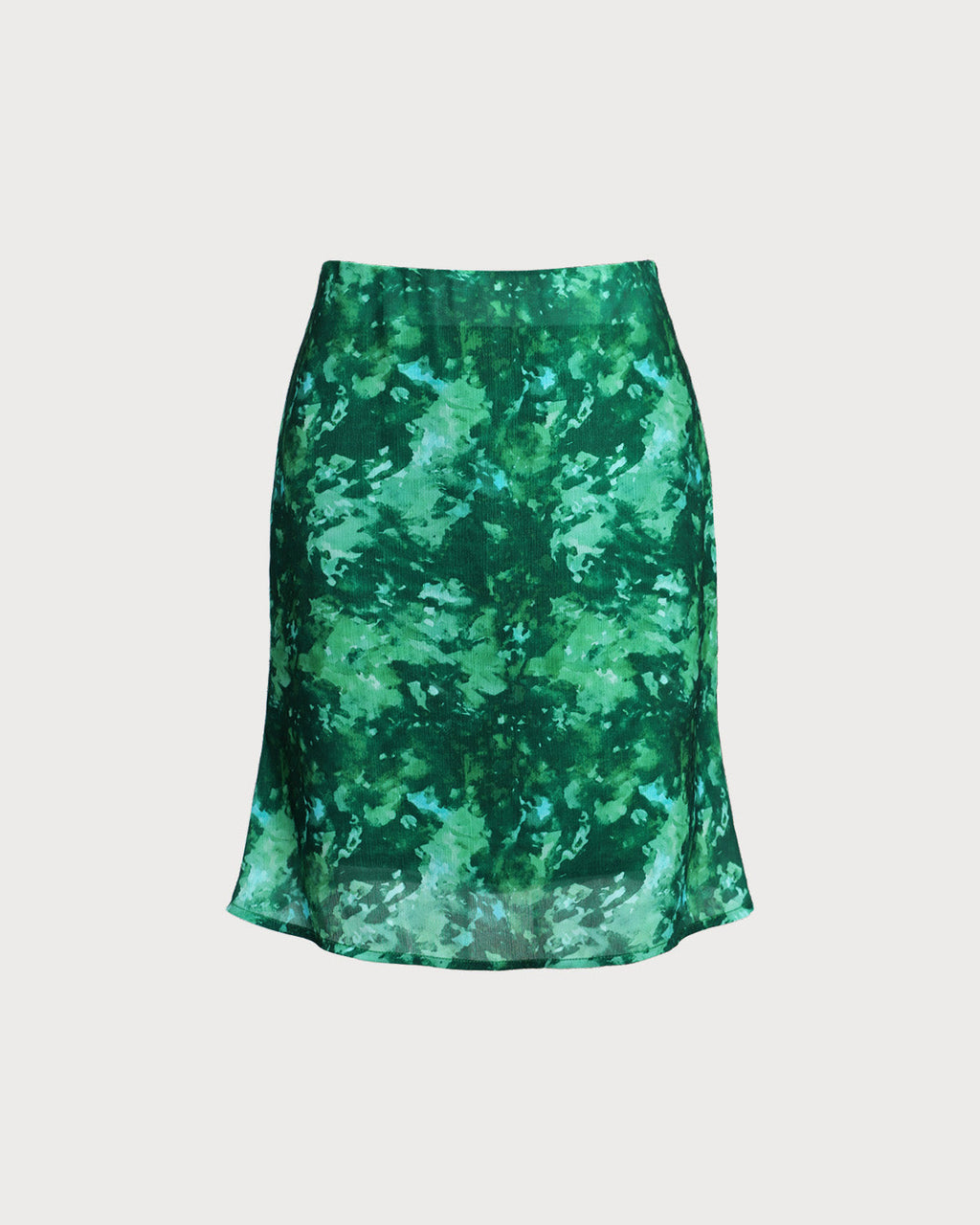 Falda de Sirena con Estampado de Flores Verdes