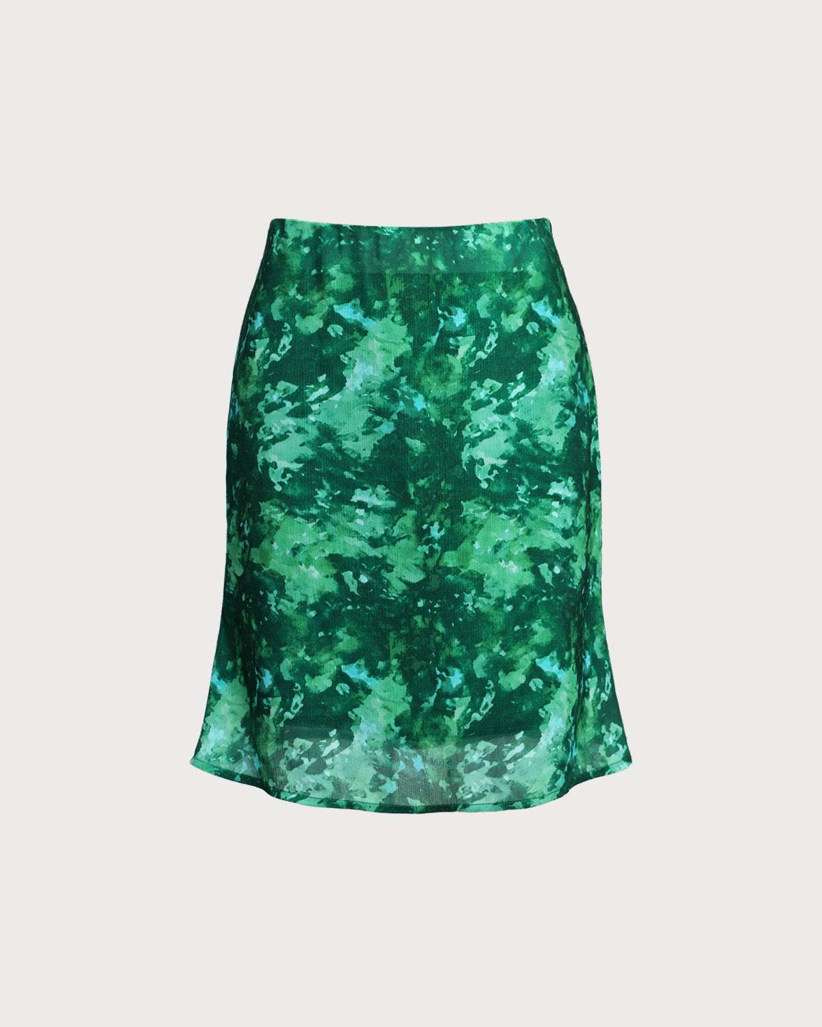 Falda de Sirena con Estampado de Flores Verdes