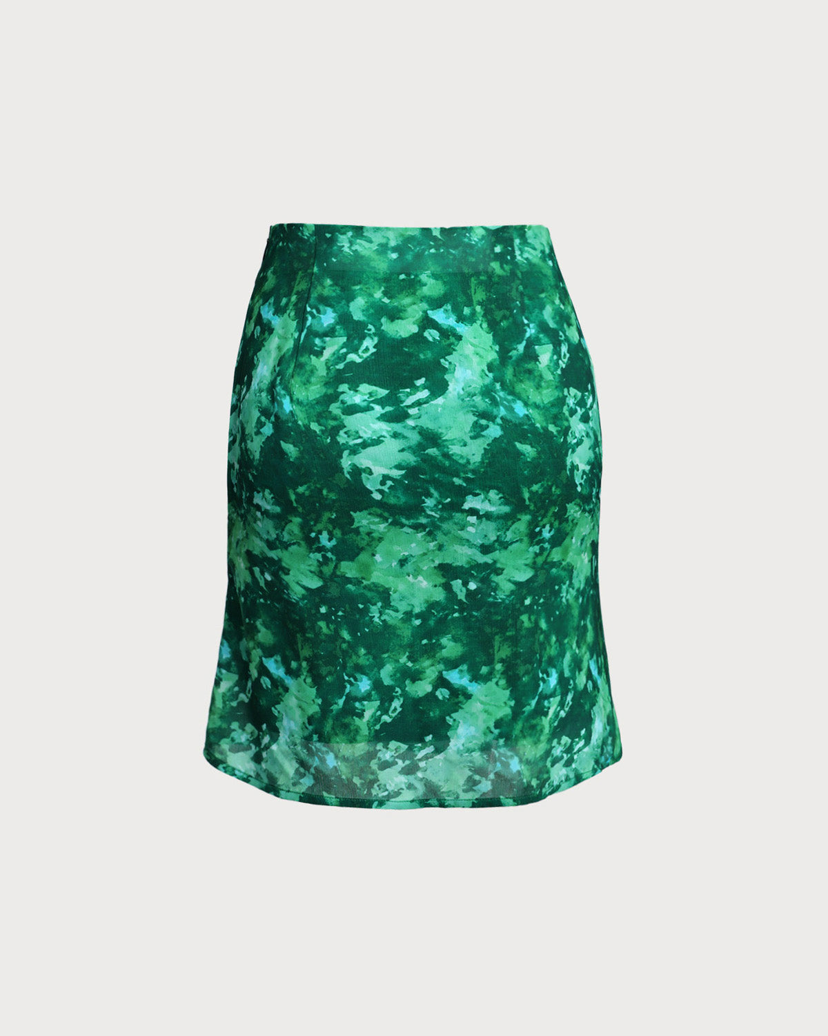 Falda de Sirena con Estampado de Flores Verdes