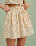 Floria – Mini Falda Amarilla Bordada con Flores